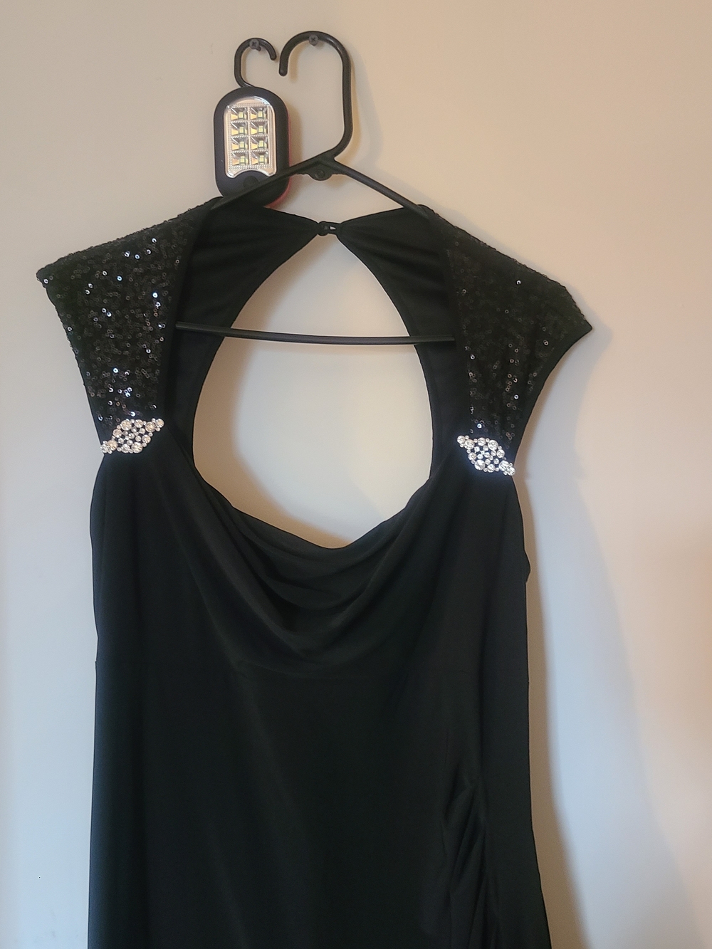 R&M Richards Black Sequin Maxi Dress - Picture 3 of 6